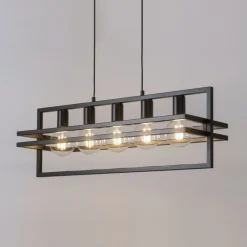 Sigma Elegante Hängelampe Schwarz Metall E27 groß bis 0,8m* Hängelampen|Moderne Lampen