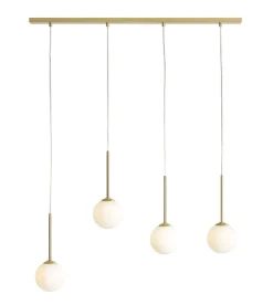 ALDEX Elegante Hängeleuchte Glas Metall in Messing Weiß E14* Bürolampen|Feuchtraumleuchten