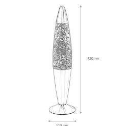 Sale Easylight Elegante Lavalampe Glitter Lila Pink 42cm JENNY