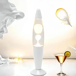 Easylight Elegante Lavalampe Weiß klar H:36cm Ø9cm Timmy* Retro Lampen|Lavalampen