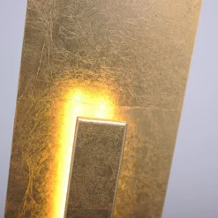 Paul Neuhaus Elegante LED Stehlampe warmweiß 141 cm in Blattgold* Wohnzimmerlampen|Metall Lampen