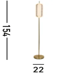 Searchlight Elegante LED Stehleuchte Metall 154 cm 23 W in Messing* Wohnzimmerlampen|Metall Lampen