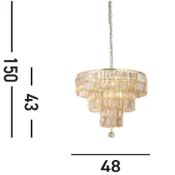 Searchlight Elegante Pendelleuchte Glas Metall Ø50 cm E14 Modern* Hängelampen|Esszimmer Lampen