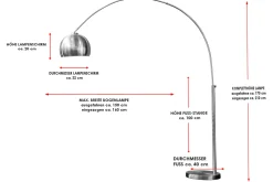 Best Invicta Interior Elegante Standlampe Retro 170cm gebogen