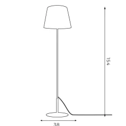 Luminex Elegante Stehlampe KAJA Modern 154 cm Wohnzimmer* Stofflampen|Moderne Lampen