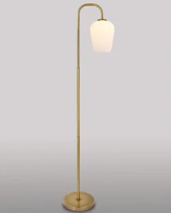 Hot Giovanni Battista Elegante Stehleuchte Messing Glas in Bronze hell Weiß