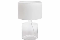 Hot Invicta Interior Elegante Tischleuchte AQUAMENTI Weiß Glas Stoff