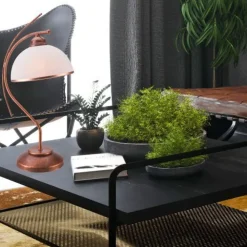 Outlet Lamkur Elegante Tischleuchte KALONA Braun Jugendstil 49cm