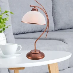 Outlet Lamkur Elegante Tischleuchte KALONA Braun Jugendstil 49cm