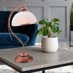 Outlet Lamkur Elegante Tischleuchte KALONA Braun Jugendstil 49cm