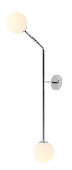 Outlet ALDEX Elegante Wandlampe blendarm Glas Metall T:38 cm in Chrom