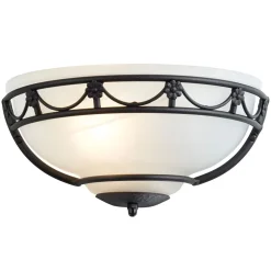 Elstead Elegante Wandlampe GOTICA 1 Weiß Schwarz Rustikal