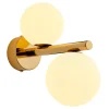 Best Jupiter Elegante Wandlampe Messing Glas in Gold Weiß G9 T:24 cm