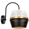 Best Belis Elegante Wandlampe Metall Schwarz Weiß Gold H:25 cm E27