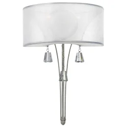 Elstead Elegante Wandlampe mit Schirm Weiß Nickel Schlafzimmer* Wandleuchten|Flurlampen