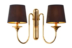 Online Jupiter Elegante Wandleuchte Messing Stoff H:37 cm E27 blendarm