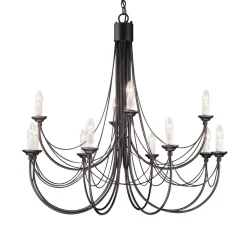 Outlet Elstead Eleganter Kronleuchter Schwarz Rustikal Ø98cm