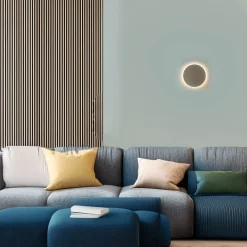 Nowodvorski Flache Wandleuchte LED Braun 3000 K rund Ø 25 cm Metall* Metall Lampen|Schlafzimmer Lampen