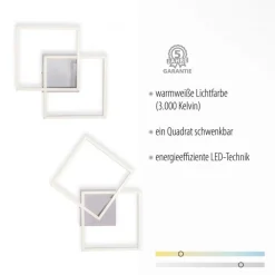 Just Light Flexible LED Deckenleuchte in Stahl 3000 K B:35,9 cm* Wohnzimmerlampen|Metall Lampen