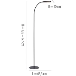 Just Light Flexible LED Stehlampe Schwarz 175 cm 3000-6000 K 7 W* Wohnzimmerlampen|Metall Lampen