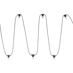 TK Lighting Flexible Lichterkette außen Schwarz Metall IP65 E27* Außenlichterketten