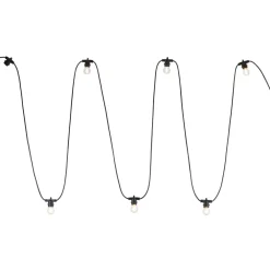TK Lighting Flexible Lichterkette außen Schwarz Metall IP65 E27* Außenlichterketten