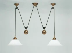 Discount Berliner Messingleuchten Flexible Pendelleuchte Jugendstil Messing Glas 2-flmg