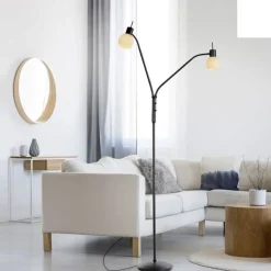 Just Light Flexible Stehleuchte Glas Metall 170 cm inkl E14 3000 K