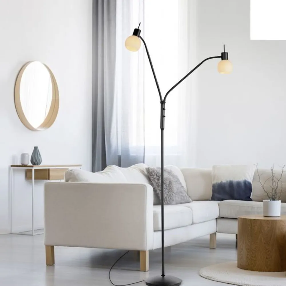 Just Light Flexible Stehleuchte Glas Metall 170 cm inkl E14 3000 K