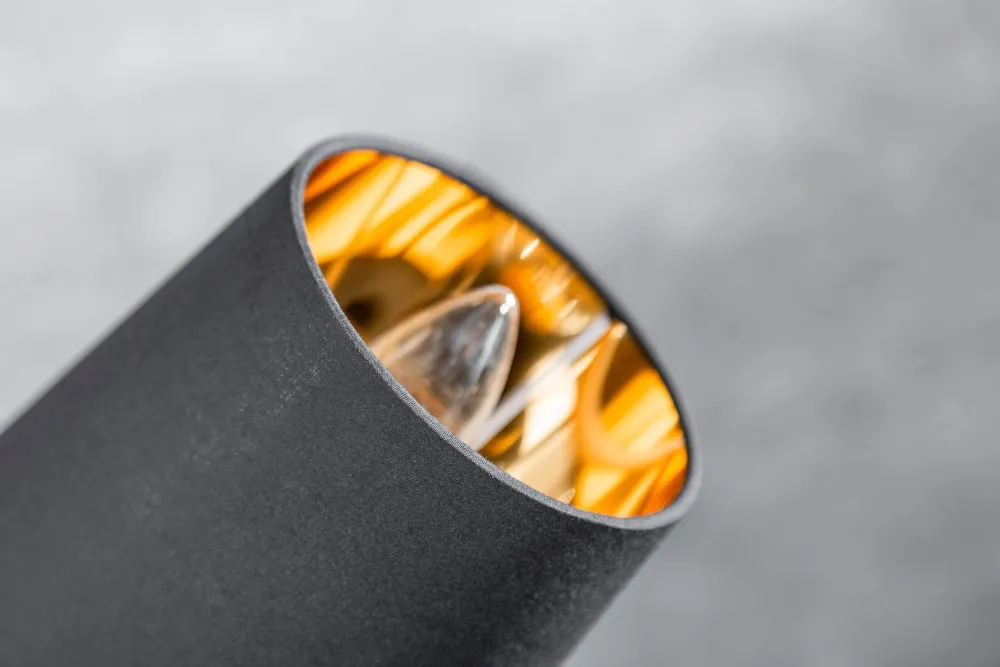 Clearance Invicta Interior Flexible Stehleuchte Stoff Schwarz Gold 178 cm elegant