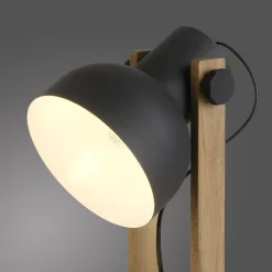 Best Just Light Flexible Tischlampe Holz Metall E27 45 cm Industrial