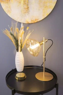 Best Eco-Light Flexible Tischleuchte Glasschirm 35,3 cm Gold Bernstein