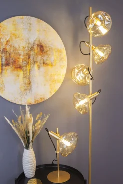 Best Eco-Light Flexible Tischleuchte Glasschirm 35,3 cm Gold Bernstein