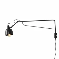 ALDEX Flexible Wandlampe Metall Schwarz E27 für Steckdose* Wandleuchten|Badezimmer Lampe