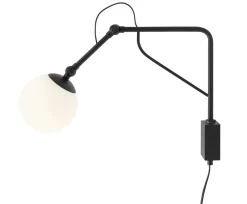ALDEX Flexible Wandleuchte Glasschirm Metall E14 gemütlich* Wandleuchten|Badezimmer Lampe