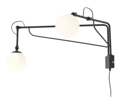 ALDEX Flexible Wandleuchte Schwarz T:90 cm E14 mit Schalter* Wandleuchten|Badezimmer Lampe