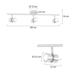 Sale Steinhauer Flexibler Deckenspot in Stahl inkl. GU10 3-flammig