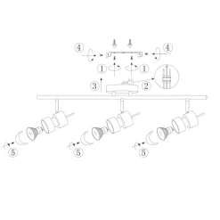 Sale Steinhauer Flexibler Deckenspot in Stahl inkl. GU10 3-flammig