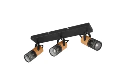 Online Trio Reality Flexibler Deckenspot Metall Holz B:44 cm E14 3-flammig