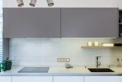 Belis Flexibler Deckenspot Stoff Schwarz Beige E14 65 cm lang* Flurlampen|Bürolampen