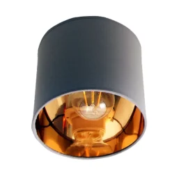 Hot Belis Flexibler Deckenspot Stoff Grau Gold Ø15 cm blendarm