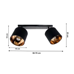 Belis Flexibler Deckenstrahler Stoff Metall E27 70 cm lang* Spots|Flurlampen