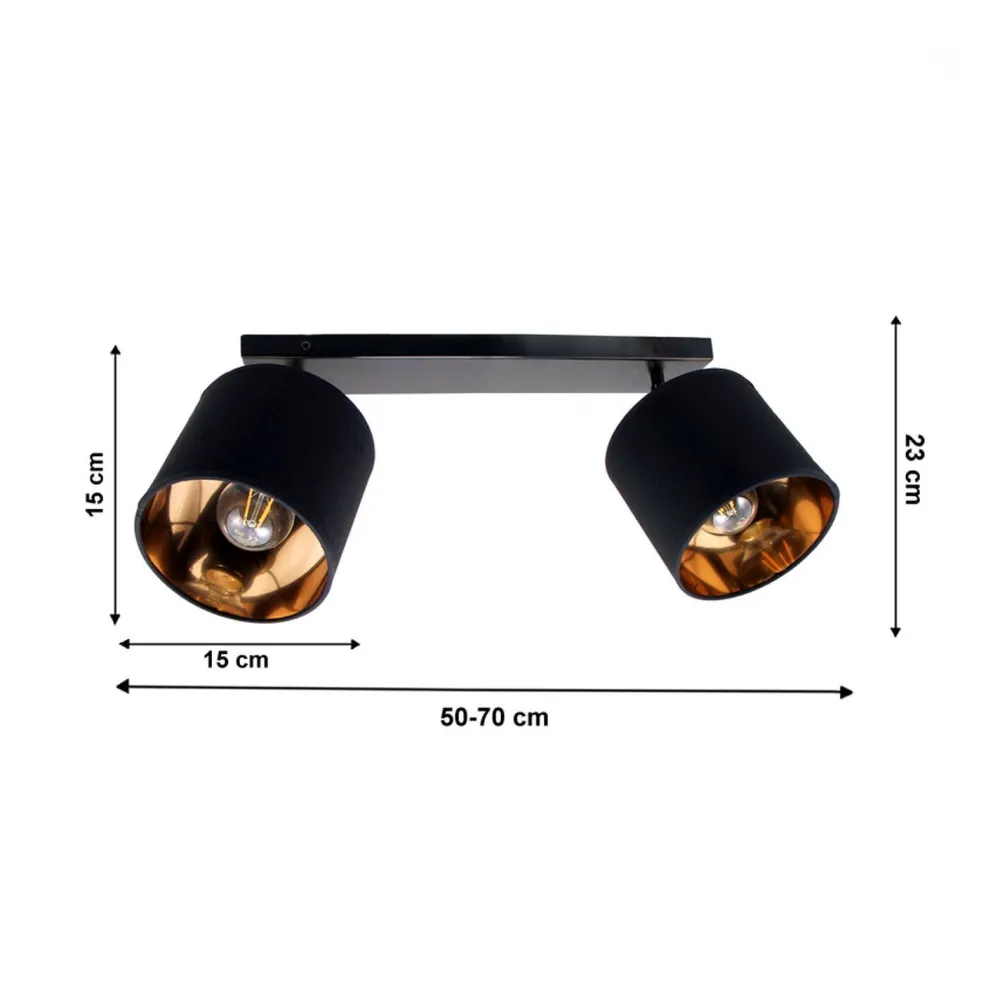 Belis Flexibler Deckenstrahler Stoff Metall E27 70 cm lang* Spots|Flurlampen