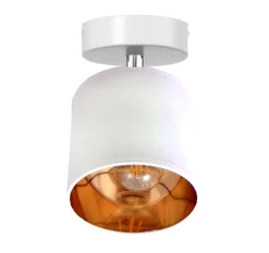 Belis Flexibler Deckenstrahler Stoff E27 blendarm Weiß Gold* Spots|Flurlampen