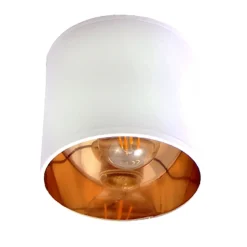 Belis Flexibler Deckenstrahler Stoff E27 blendarm Weiß Gold* Spots|Flurlampen