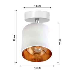 Belis Flexibler Deckenstrahler Stoff E27 blendarm Weiß Gold* Spots|Flurlampen