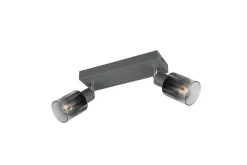 New Trio Reality Flexibler Deckenstrahler Rauchglas Metall E14 T:27,5 cm