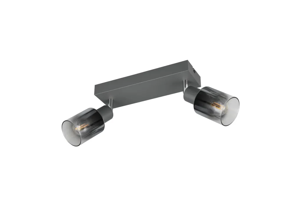 New Trio Reality Flexibler Deckenstrahler Rauchglas Metall E14 T:27,5 cm