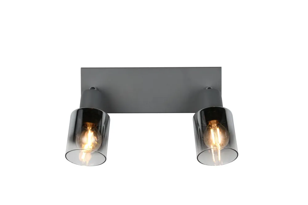 New Trio Reality Flexibler Deckenstrahler Rauchglas Metall E14 T:27,5 cm