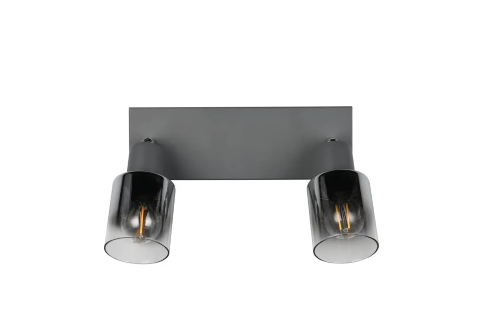 New Trio Reality Flexibler Deckenstrahler Rauchglas Metall E14 T:27,5 cm